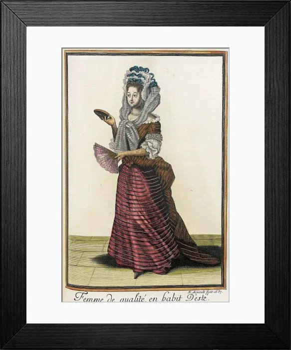 Framed Print : Recueil des modes de la cour de France, Femme de Qualité, en Habit d'Esté, 1687. Creator: Nicolas Arnoult Framed Print : Recueil des modes de la cour de France, Femme de Qualité, en Habit d'Esté, 1687. Creator: Nicolas Arnoult