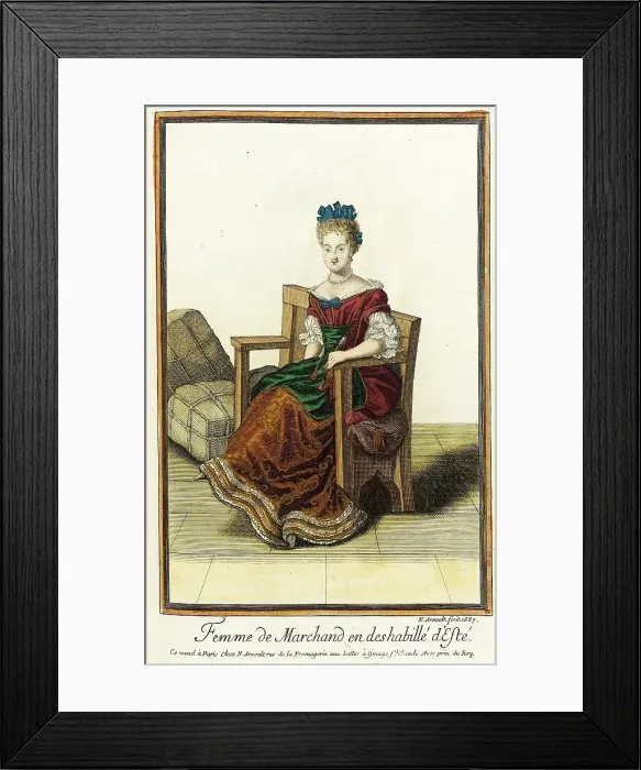 Framed Print : Recueil des modes de la cour de France, Femme de Marchand en Deshabillé d'Esté, 1687. Creator: Nicolas Arnoult Framed Print : Recueil des modes de la cour de France, Femme de Marchand en Deshabillé d'Esté, 1687. Creator: Nicolas Arnoult