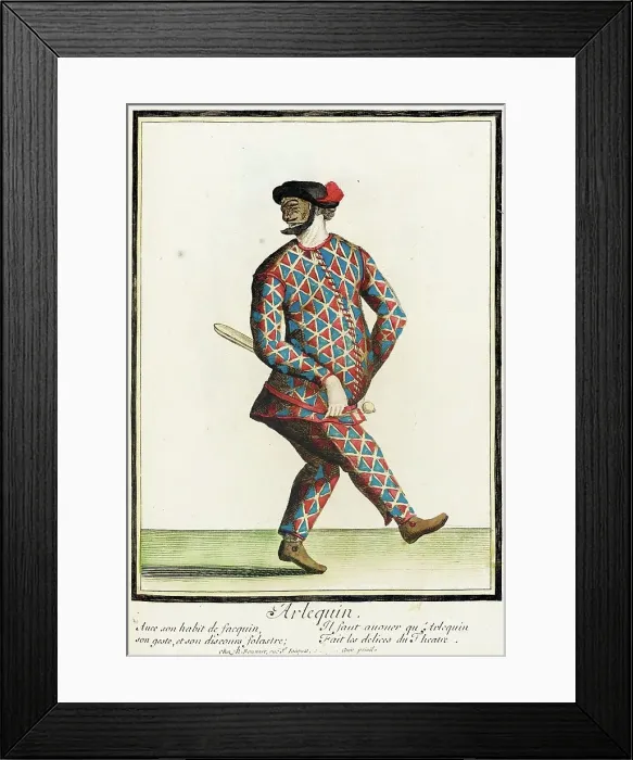 Framed Print : Recueil des modes de la cour de France, Arlequin, between c1678 and c1693. Creator: Nicolas Bonnart Framed Print : Recueil des modes de la cour de France, Arlequin, between c1678 and c1693. Creator: Nicolas Bonnart