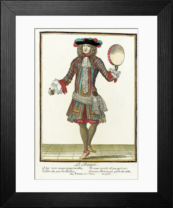Framed Print : Recueil des modes de la cour de France, Le Basque, between c1678 and c1693. Creator: Nicolas Bonnart Framed Print : Recueil des modes de la cour de France, Le Basque, between c1678 and c1693. Creator: Nicolas Bonnart