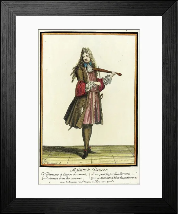 Framed Print : Recueil des modes de la cour de France, Maistre à Dancer, between c1678 and c1693. Creator: Nicolas Bonnart Framed Print : Recueil des modes de la cour de France, Maistre à Dancer, between c1678 and c1693. Creator: Nicolas Bonnart