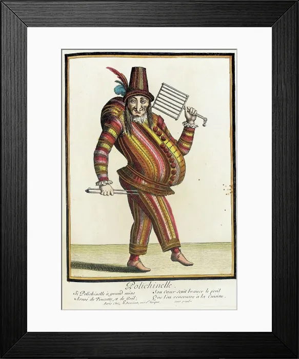 Framed Print : Recueil des modes de la cour de France, Polichinelle, between c1678 and c1693. Creator: Nicolas Bonnart Framed Print : Recueil des modes de la cour de France, Polichinelle, between c1678 and c1693. Creator: Nicolas Bonnart