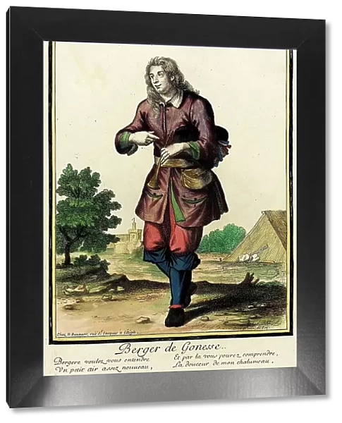 Recueil des modes de la cour de France, Berger de Gonesse, between c1678 and c1693. Creator: Nicolas Bonnart