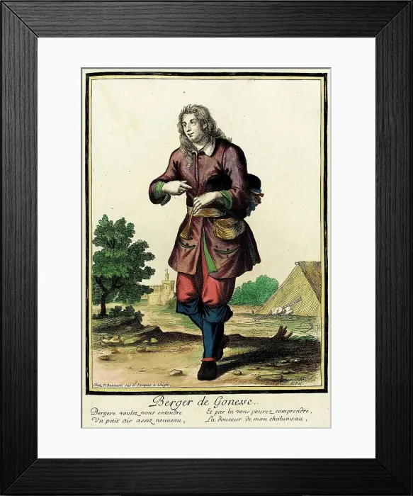 Framed Print : Recueil des modes de la cour de France, Berger de Gonesse, between c1678 and c1693. Creator: Nicolas Bonnart Framed Print : Recueil des modes de la cour de France, Berger de Gonesse, between c1678 and c1693. Creator: Nicolas Bonnart