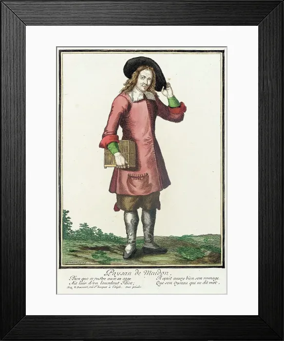 Framed Print : Recueil des modes de la cour de France, Paysan de Meudon, between c1678 and c1693. Creator: Nicolas Bonnart Framed Print : Recueil des modes de la cour de France, Paysan de Meudon, between c1678 and c1693. Creator: Nicolas Bonnart