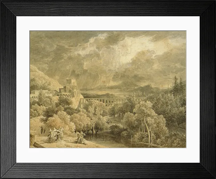 Framed Print : Landscape with an Aqueduct, c1810. Creator: Nicolas Antoine Taunay Framed Print : Landscape with an Aqueduct, c1810. Creator: Nicolas Antoine Taunay
