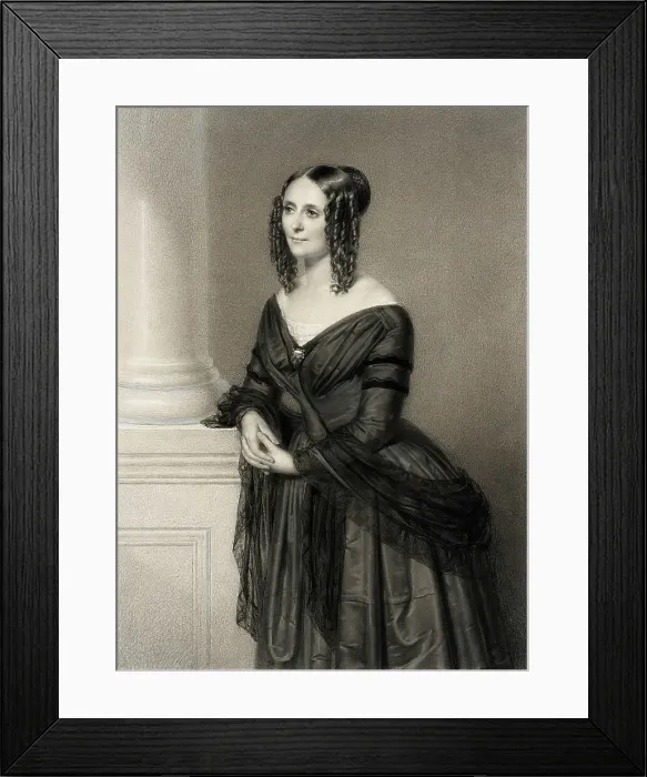 Framed Print : Portrait of a Woman, 1846. Creator: Paul Burde Framed Print : Portrait of a Woman, 1846. Creator: Paul Burde