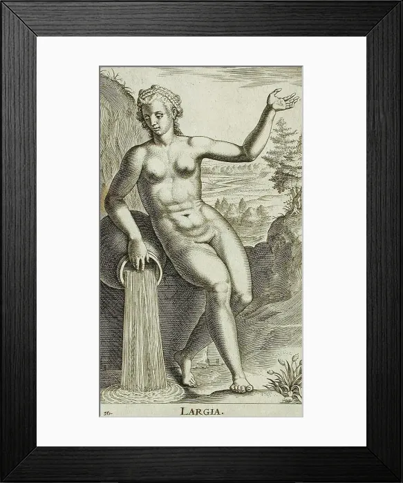Framed Print : Largia, 1587. Creator: Philip Galle Framed Print : Largia, 1587. Creator: Philip Galle