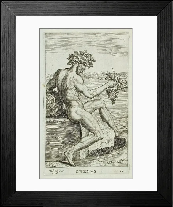 Framed Print : Rhenus, 1586. Creator: Philip Galle Framed Print : Rhenus, 1586. Creator: Philip Galle