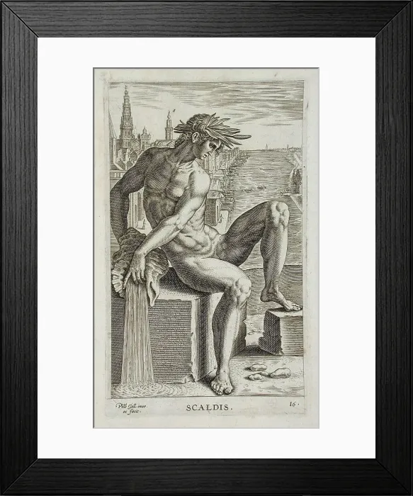 Framed Print : Scaldis, 1586. Creator: Philip Galle Framed Print : Scaldis, 1586. Creator: Philip Galle