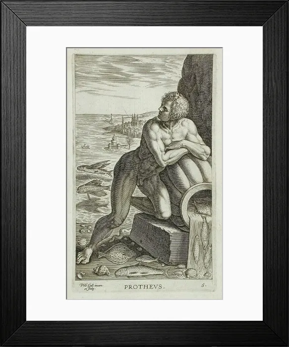 Framed Print : Protheus, 1586. Creator: Philip Galle Framed Print : Protheus, 1586. Creator: Philip Galle