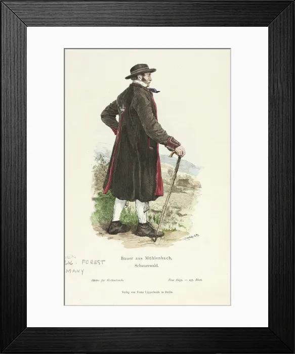 Framed Print : Costume Plate (Bauer aus Mühlenbach, Schwarzwald), 19th century. Creator: R. Henkel Framed Print : Costume Plate (Bauer aus Mühlenbach, Schwarzwald), 19th century. Creator: R. Henkel