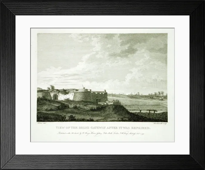 Framed Print : View of the Delhi Gateway After It Was Repaired, 1794. Creator: Robert Home Framed Print : View of the Delhi Gateway After It Was Repaired, 1794. Creator: Robert Home
