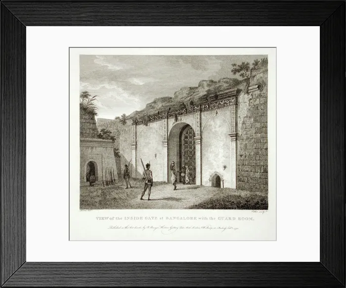 Framed Print : View of the Inside Gate at Bangalore, Mysore, 1794. Creator: Robert Home Framed Print : View of the Inside Gate at Bangalore, Mysore, 1794. Creator: Robert Home