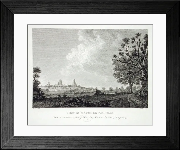 Framed Print : View of Maugree Pagodas, 1794. Creator: Robert Home Framed Print : View of Maugree Pagodas, 1794. Creator: Robert Home