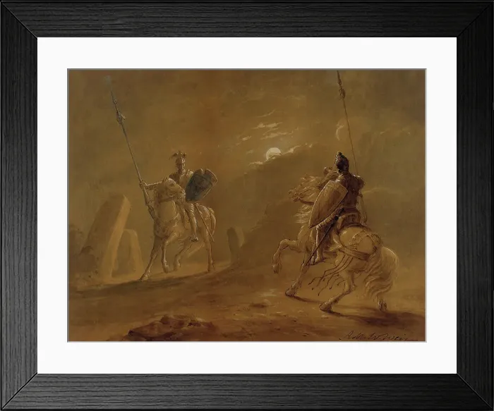 Framed Print : Knight's Encounter, 1855. Creator: Robert Walter Weir Framed Print : Knight's Encounter, 1855. Creator: Robert Walter Weir