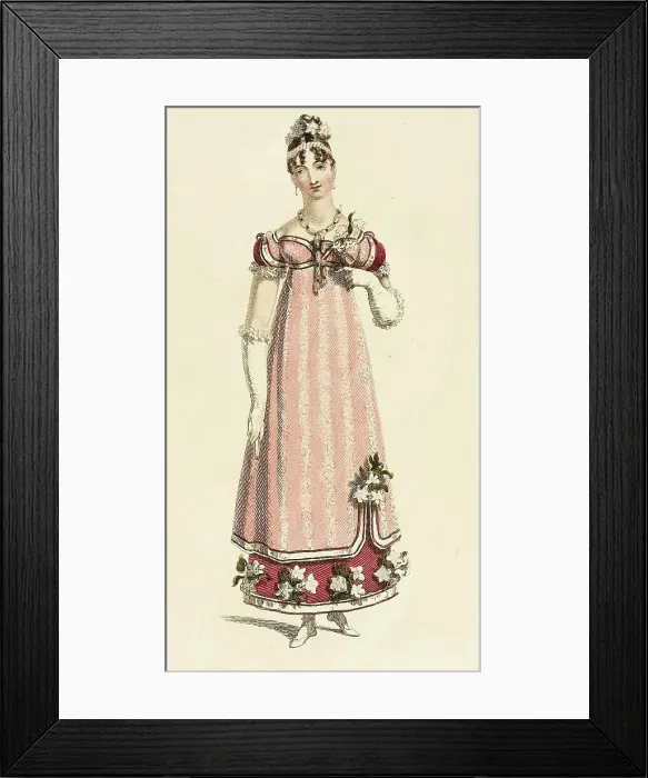 Framed Print : Fashion Plate (Evening Dress), 1815. Creator: Rudolph Ackermann Framed Print : Fashion Plate (Evening Dress), 1815. Creator: Rudolph Ackermann