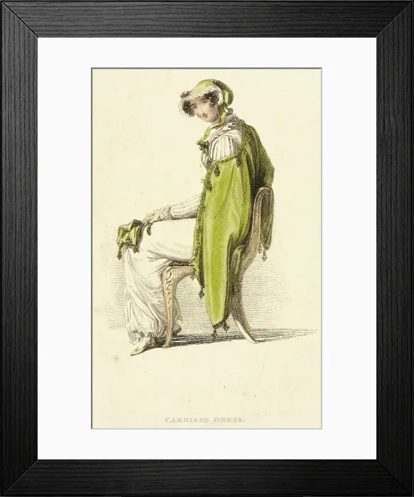 Framed Print : Fashion Plate (Carriage Dress), 1813. Creator: Rudolph Ackermann Framed Print : Fashion Plate (Carriage Dress), 1813. Creator: Rudolph Ackermann