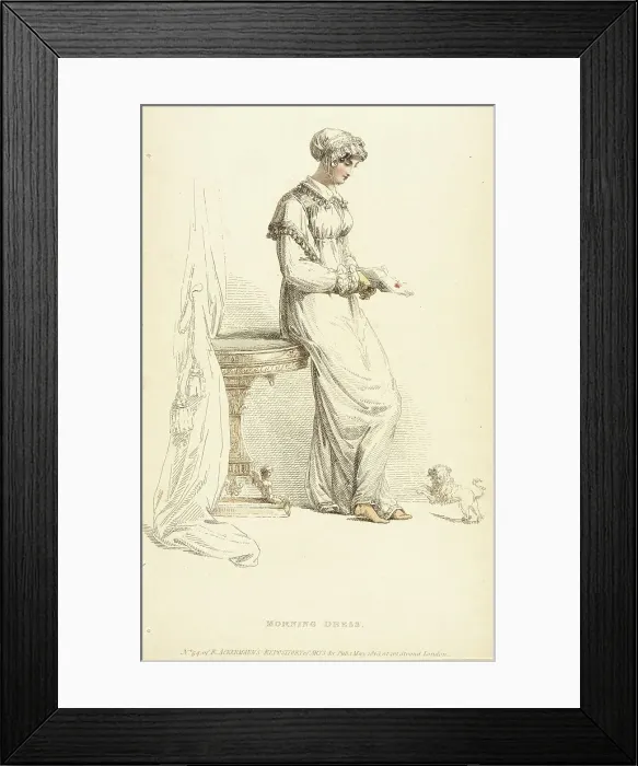 Framed Print : Fashion Plate (Morning Dress), 1813. Creator: Rudolph Ackermann Framed Print : Fashion Plate (Morning Dress), 1813. Creator: Rudolph Ackermann