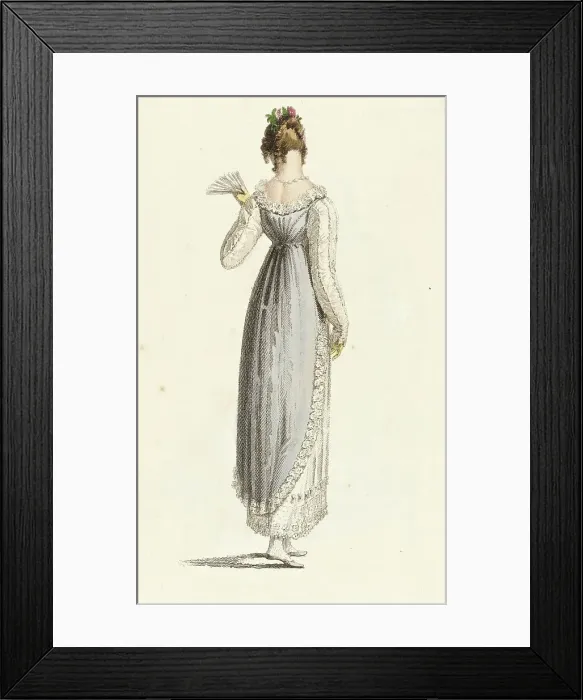 Framed Print : Fashion Plate (Full Dress), 1814. Creator: Rudolph Ackermann Framed Print : Fashion Plate (Full Dress), 1814. Creator: Rudolph Ackermann