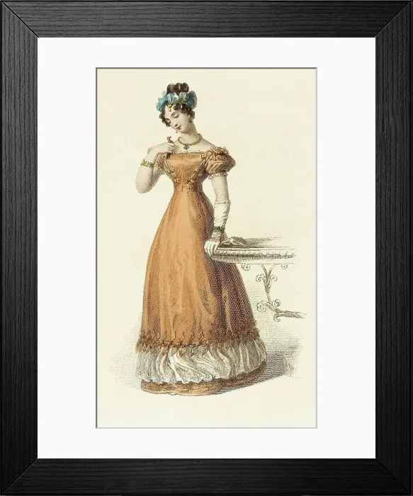 Framed Print : Fashion Plate (Evening Dress), 1826. Creator: Rudolph Ackermann Framed Print : Fashion Plate (Evening Dress), 1826. Creator: Rudolph Ackermann