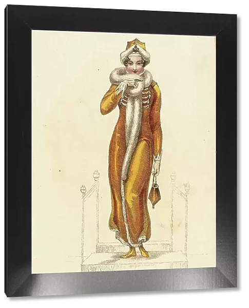 Fashion Plate (A Walking Dress, or Carriage Costume), 1811. Creator: Rudolph Ackermann