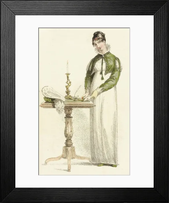 Framed Print : Fashion Plate (Morning Dress), 1813. Creator: Rudolph Ackermann Framed Print : Fashion Plate (Morning Dress), 1813. Creator: Rudolph Ackermann