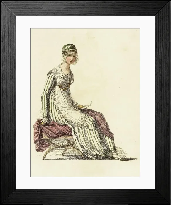 Framed Print : Fashion Plate (Half Dress), 1814. Creator: Rudolph Ackermann Framed Print : Fashion Plate (Half Dress), 1814. Creator: Rudolph Ackermann