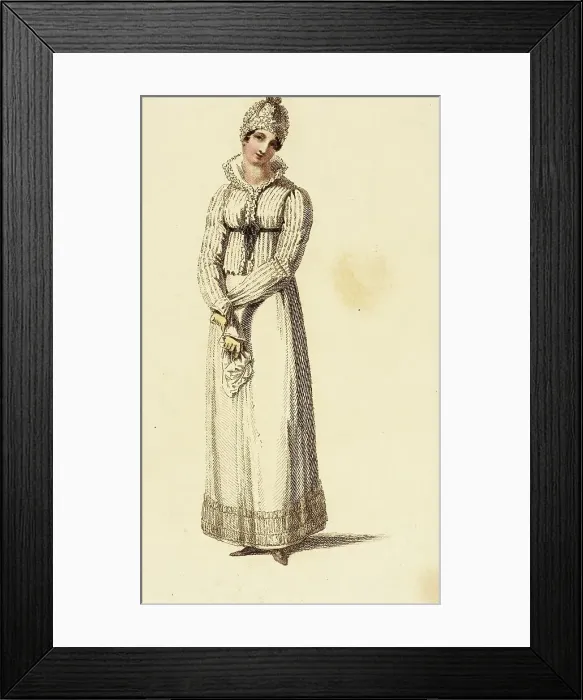 Framed Print : Fashion Plate (Morning Dress), 1815. Creator: Rudolph Ackermann Framed Print : Fashion Plate (Morning Dress), 1815. Creator: Rudolph Ackermann