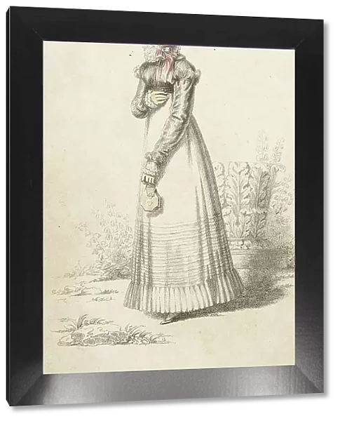 Fashion Plate (Walking Dress), 1820. Creator: Rudolph Ackermann