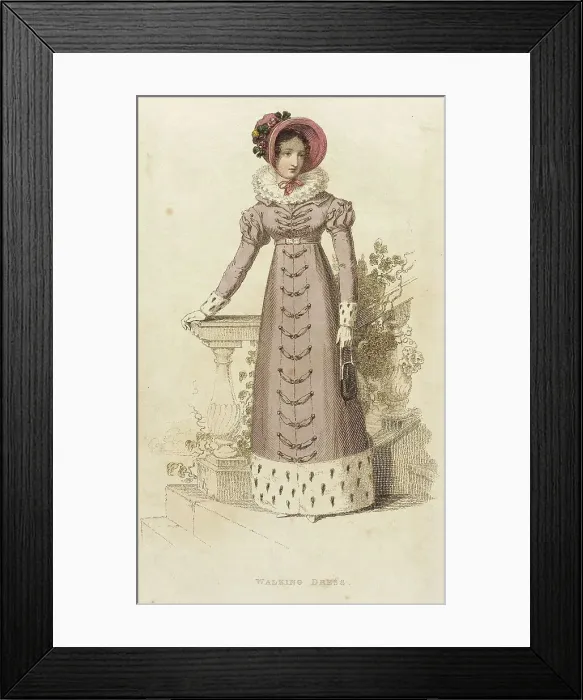 Framed Print : Fashion Plate (Walking Dress), 1822. Creator: Rudolph Ackermann Framed Print : Fashion Plate (Walking Dress), 1822. Creator: Rudolph Ackermann