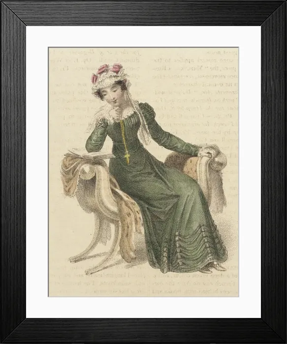 Framed Print : Fashion Plate (Morning Dress), 1824. Creator: Rudolph Ackermann Framed Print : Fashion Plate (Morning Dress), 1824. Creator: Rudolph Ackermann