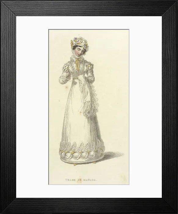 Framed Print : Fashion Plate (Trage De Manana), 1824. Creator: Rudolph Ackermann