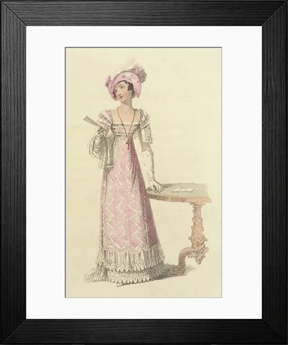 Framed Print : Fashion Plate (Trage de Tertulia), 1824. Creator: Rudolph Ackermann Framed Print : Fashion Plate (Trage de Tertulia), 1824. Creator: Rudolph Ackermann