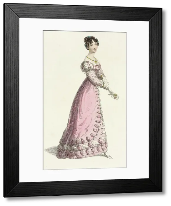 Framed Print : Fashion Plate (Trage de Baile), 1825. Creator: Rudolph Ackermann Framed Print : Fashion Plate (Trage de Baile), 1825. Creator: Rudolph Ackermann