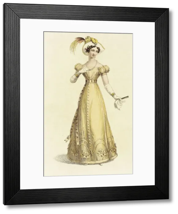 Framed Print : Fashion Plate (Dinner Dress), 1826. Creator: Rudolph Ackermann Framed Print : Fashion Plate (Dinner Dress), 1826. Creator: Rudolph Ackermann