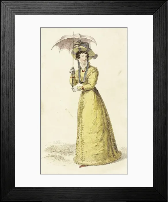 Framed Print : Fashion Plate (Walking Dress), 1826. Creator: Rudolph Ackermann Framed Print : Fashion Plate (Walking Dress), 1826. Creator: Rudolph Ackermann