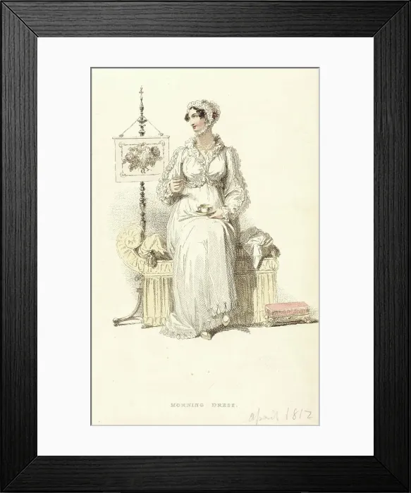 Framed Print : Fashion Plate (Morning Dress), 1814. Creator: Rudolph Ackermann Framed Print : Fashion Plate (Morning Dress), 1814. Creator: Rudolph Ackermann