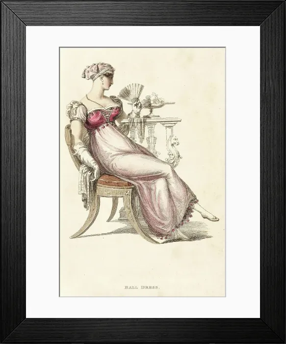 Framed Print : Fashion Plate (Ball Dress), 1812. Creator: Rudolph Ackermann Framed Print : Fashion Plate (Ball Dress), 1812. Creator: Rudolph Ackermann