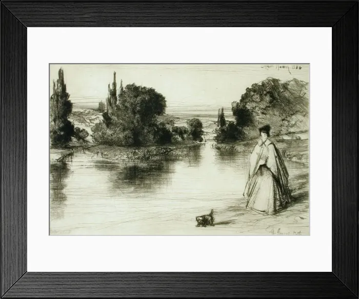 Framed Print : The Towing Path, 1864. Creator: Francis Seymour Haden Framed Print : The Towing Path, 1864. Creator: Francis Seymour Haden