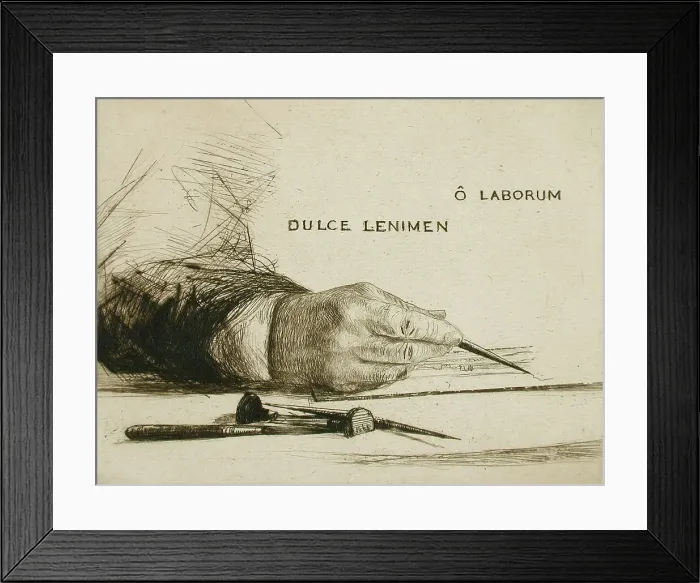 Framed Print : Hands Etching - O Laborum, 1865. Creator: Francis Seymour Haden