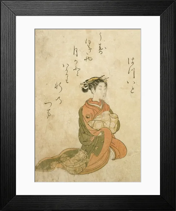 Framed Print : The Courtesan Hatsuito, 18th century. Creator: Suzuki Harunobu Framed Print : The Courtesan Hatsuito, 18th century. Creator: Suzuki Harunobu