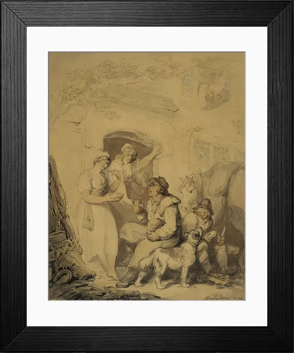 Framed Print : A Stop at the Inn, 1794. Creator: Thomas Rowlandson Framed Print : A Stop at the Inn, 1794. Creator: Thomas Rowlandson