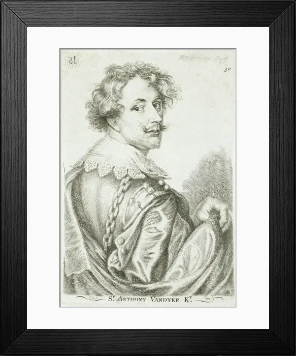 Framed Print : Portrait of Anthony Van Dyck, 1757. Creator: Thomas Worlidge Framed Print : Portrait of Anthony Van Dyck, 1757. Creator: Thomas Worlidge