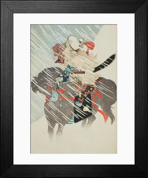Framed Print : Scene from the Genpei Wars (image 3 of 3), 19th century. Creator: Chikanobu Yoshu Framed Print : Scene from the Genpei Wars (image 3 of 3), 19th century. Creator: Chikanobu Yoshu
