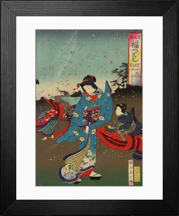 Framed Print : Blowing Wind, 1889. Creator: Chikanobu Yoshu Framed Print : Blowing Wind, 1889. Creator: Chikanobu Yoshu