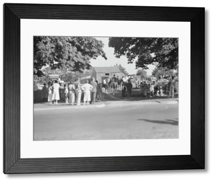 Framed Print : East Hampton horse show, 1936. Creator: Arnold Genthe