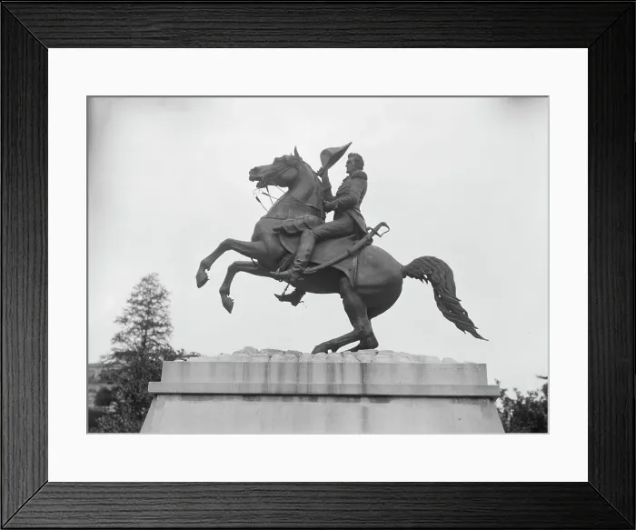 Framed Print : Andrew Jackson - Equestrian statues in Washington, D.C. between 1911 and 1942. Creator: Arnold Genthe Framed Print : Andrew Jackson - Equestrian statues in Washington, D.C. between 1911 and 1942. Creator: Arnold Genthe