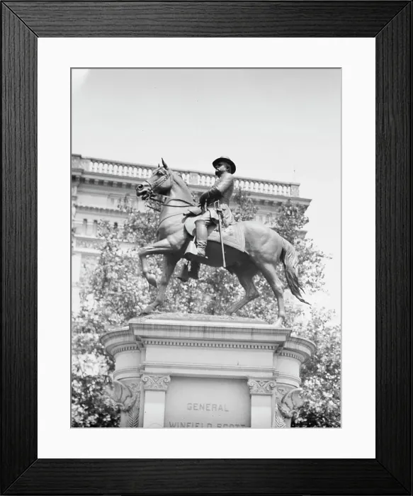 Framed Print : Winfield Scott Hancock - Equestrian statues in Washington, D.C. between 1911 and 1942. Creator: Arnold Genthe Framed Print : Winfield Scott Hancock - Equestrian statues in Washington, D.C. between 1911 and 1942. Creator: Arnold Genthe