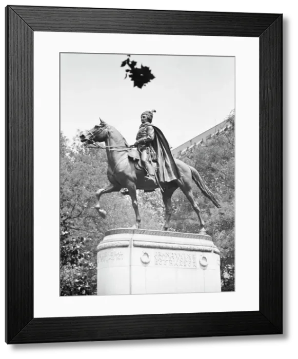 Framed Print : Casimir Pulaski - Equestrian statues in Washington, D.C. between 1911 and 1942. Creator: Arnold Genthe Framed Print : Casimir Pulaski - Equestrian statues in Washington, D.C. between 1911 and 1942. Creator: Arnold Genthe
